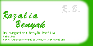 rozalia benyak business card